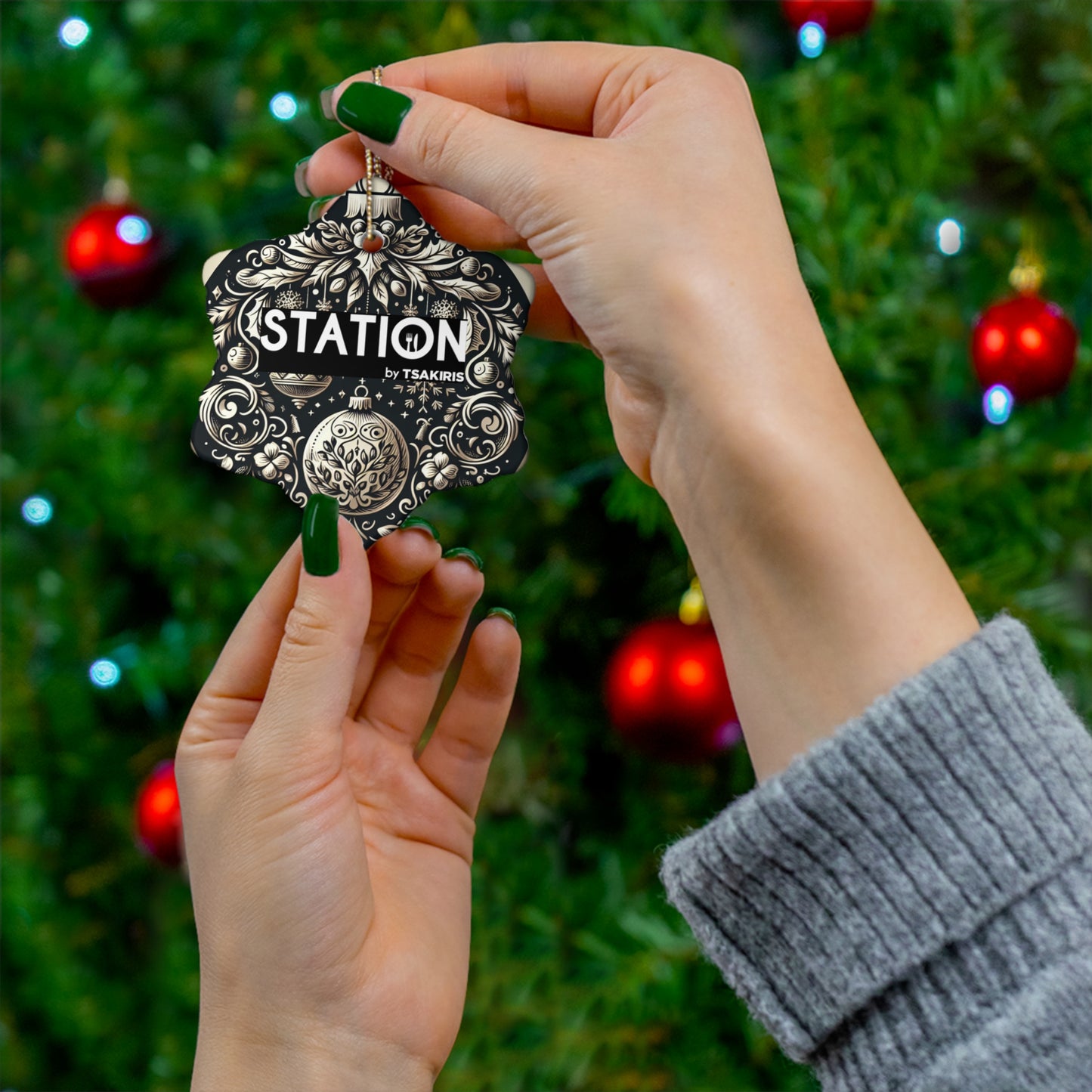 Station by Tsakiris™ - Ceramic Christmas Decoration, 3 Shapes